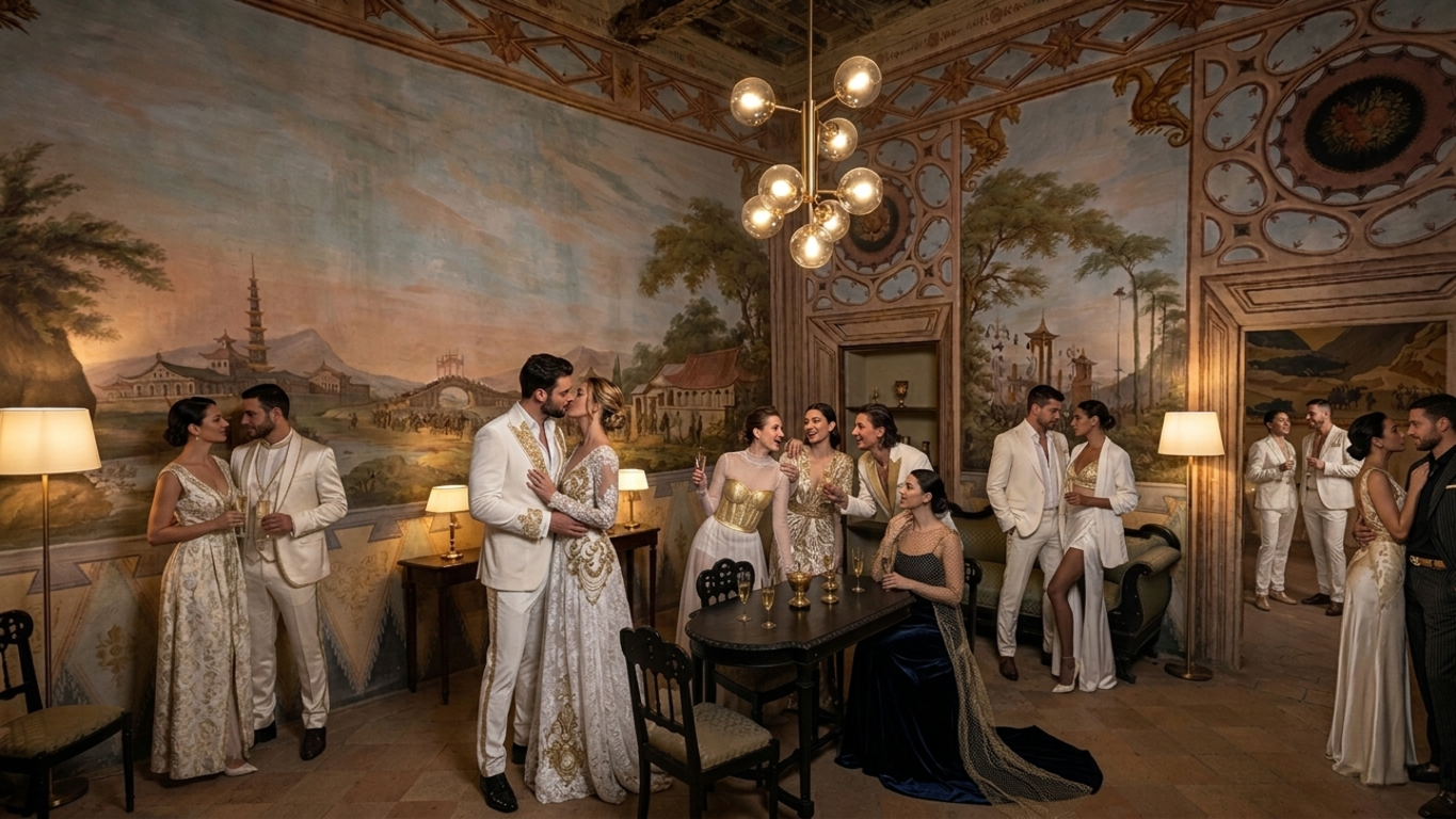 Historic villa, night lights and libertine atmosphere
